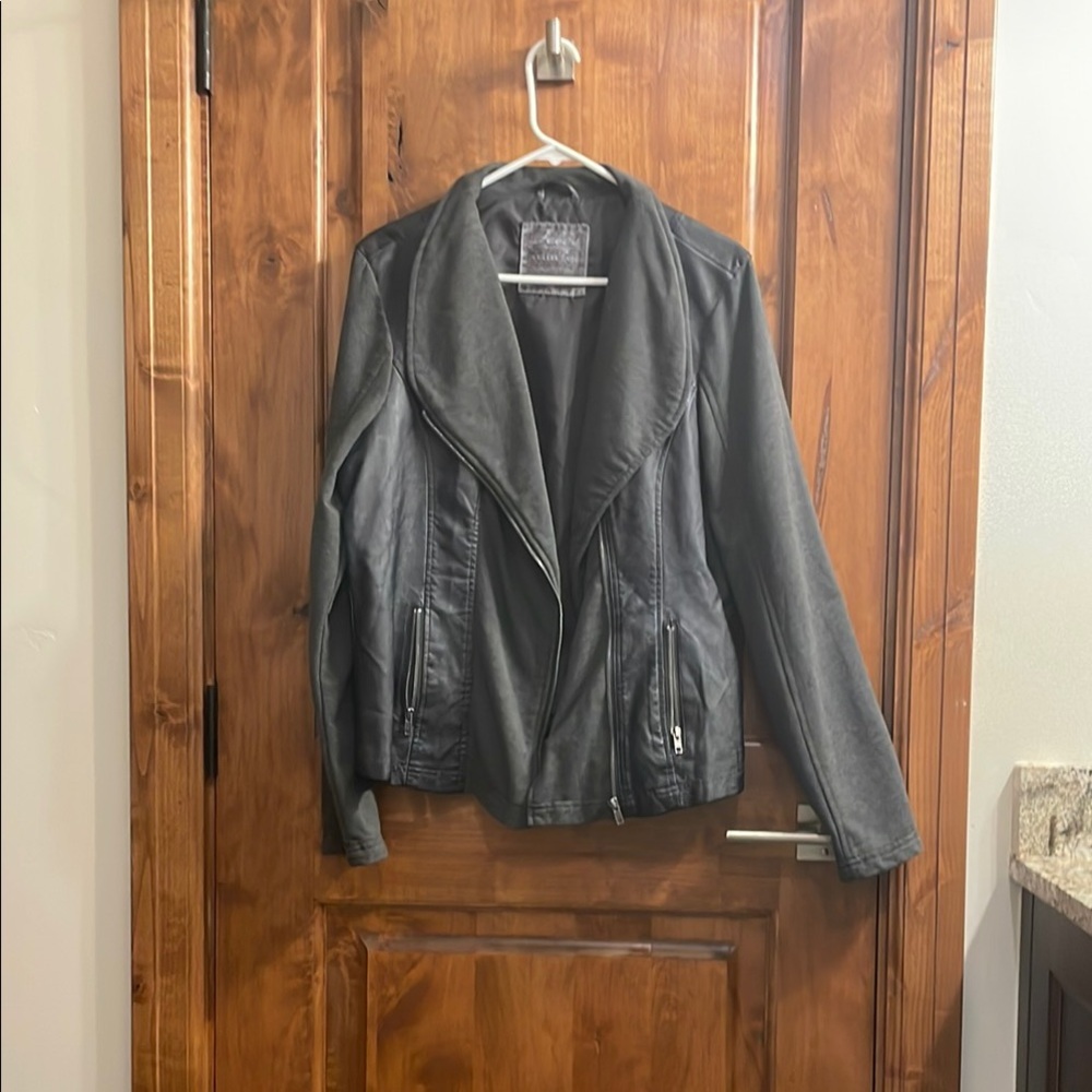 Sebby Black Leather Moto Jacket
